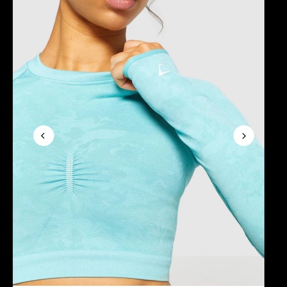 GYMSHARK ADAPT CAMO SEAMLESS LONG SLEEVE CROP TOP - Picture 2 of 11